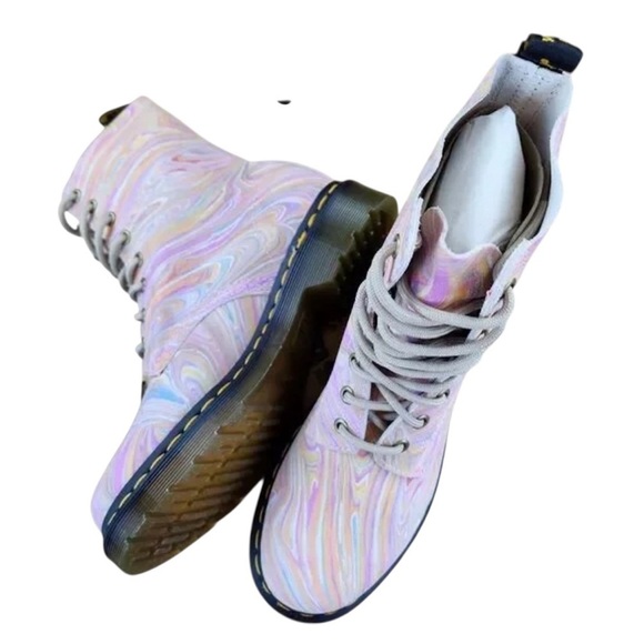 Dr. Martens Multicolor Pascal 1460 Boots in Pink and Orange Swirl Wiener Size 7 - Picture 5 of 11